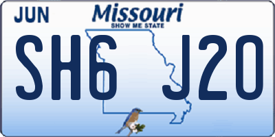 MO license plate SH6J2O
