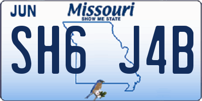 MO license plate SH6J4B