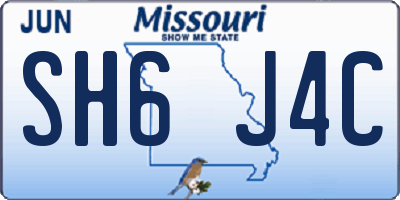 MO license plate SH6J4C