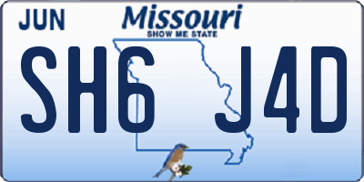 MO license plate SH6J4D