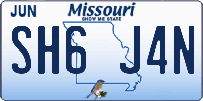 MO license plate SH6J4N