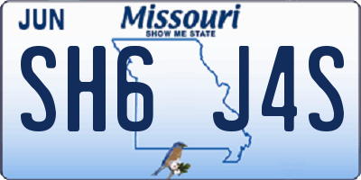 MO license plate SH6J4S