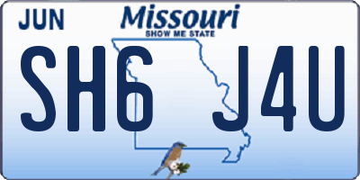 MO license plate SH6J4U