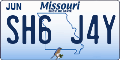 MO license plate SH6J4Y