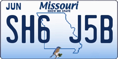 MO license plate SH6J5B