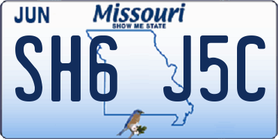 MO license plate SH6J5C
