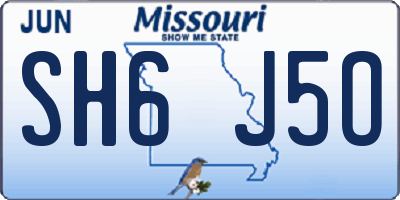 MO license plate SH6J5O