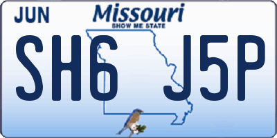 MO license plate SH6J5P