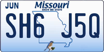MO license plate SH6J5Q