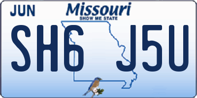 MO license plate SH6J5U