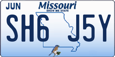 MO license plate SH6J5Y