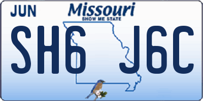 MO license plate SH6J6C