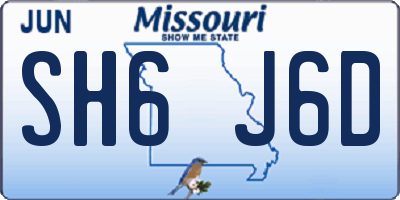MO license plate SH6J6D