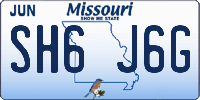 MO license plate SH6J6G