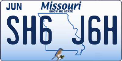 MO license plate SH6J6H