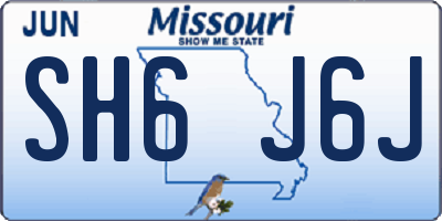 MO license plate SH6J6J