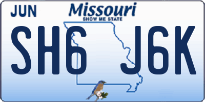 MO license plate SH6J6K