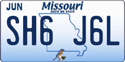 MO license plate SH6J6L