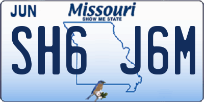 MO license plate SH6J6M