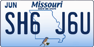 MO license plate SH6J6U