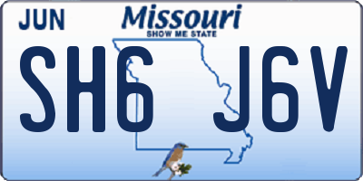 MO license plate SH6J6V