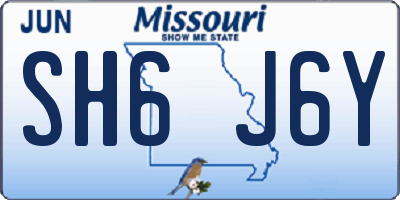 MO license plate SH6J6Y