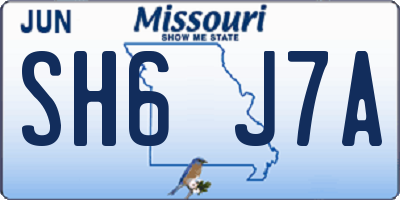MO license plate SH6J7A