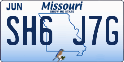 MO license plate SH6J7G