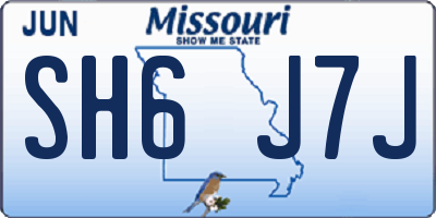 MO license plate SH6J7J