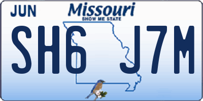 MO license plate SH6J7M