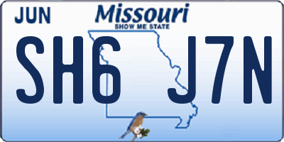 MO license plate SH6J7N