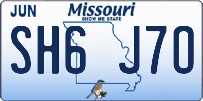 MO license plate SH6J7O