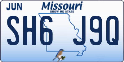 MO license plate SH6J9Q