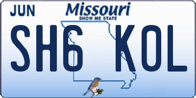MO license plate SH6K0L