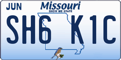 MO license plate SH6K1C
