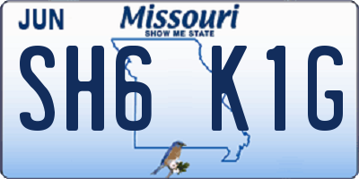 MO license plate SH6K1G