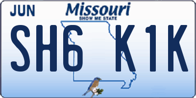 MO license plate SH6K1K
