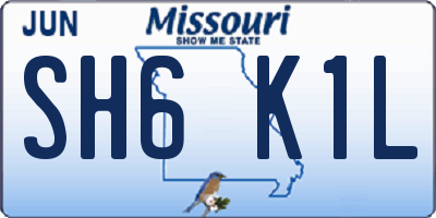 MO license plate SH6K1L