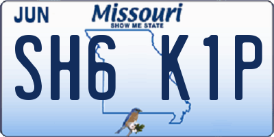 MO license plate SH6K1P