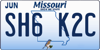 MO license plate SH6K2C