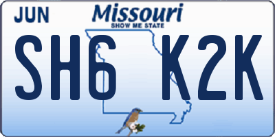 MO license plate SH6K2K
