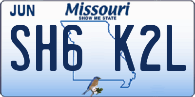 MO license plate SH6K2L