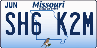 MO license plate SH6K2M