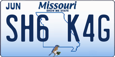 MO license plate SH6K4G