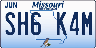 MO license plate SH6K4M