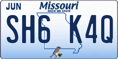 MO license plate SH6K4Q