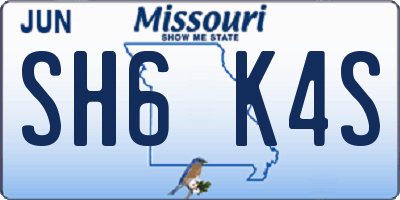 MO license plate SH6K4S