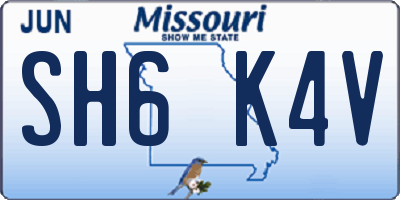 MO license plate SH6K4V