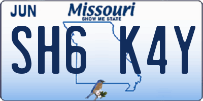 MO license plate SH6K4Y