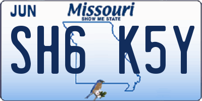 MO license plate SH6K5Y